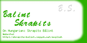 balint skrapits business card